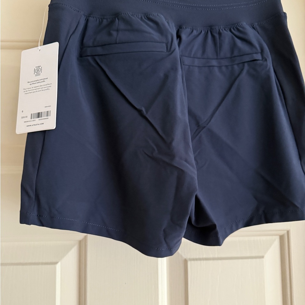 NWT Athleta Dark Blue Brooklyn Shorts Size 0